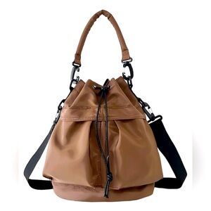 NWT Drawstring Nylon Waterproof Bucket Bag